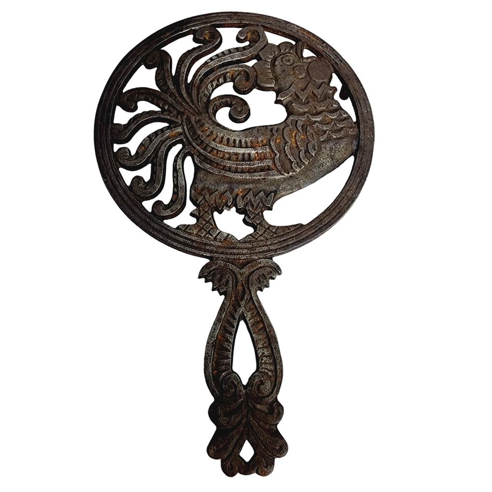 Vintage Wilton Cast Iron Rooster Trivet 12” Farmhouse Country Kitchen Decor
